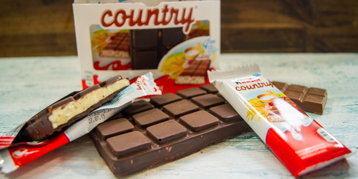 kinder country on table